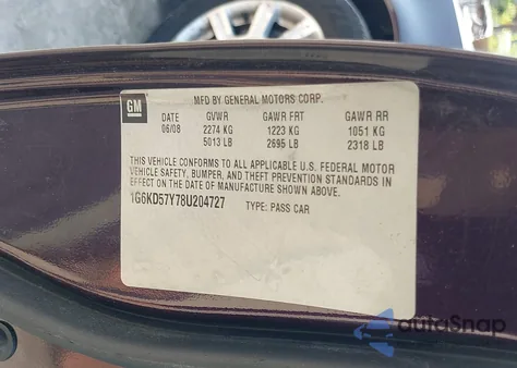 2008 Cadillac Dts 1Sc z USA, uszkodzony, nr VIN 1G6KD57Y78U204727